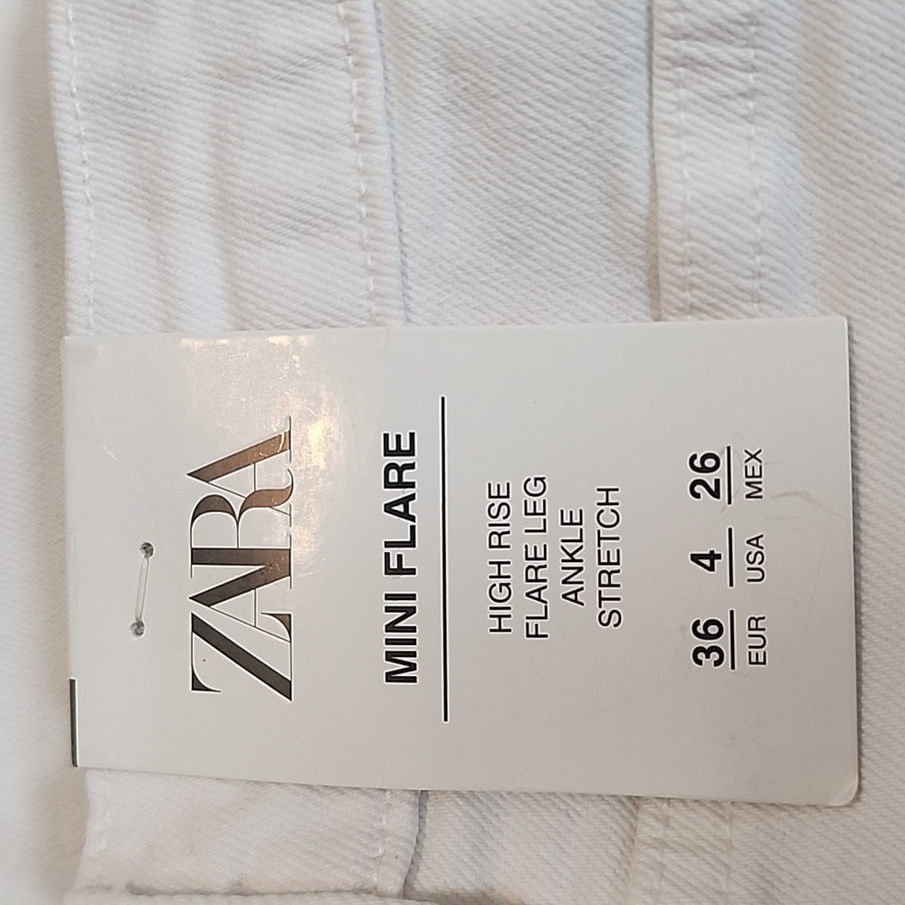 NWT Zara High Rise Mini Flare Leg Ankle Stretch Jeans, Size 4 - Picture 9 of 11